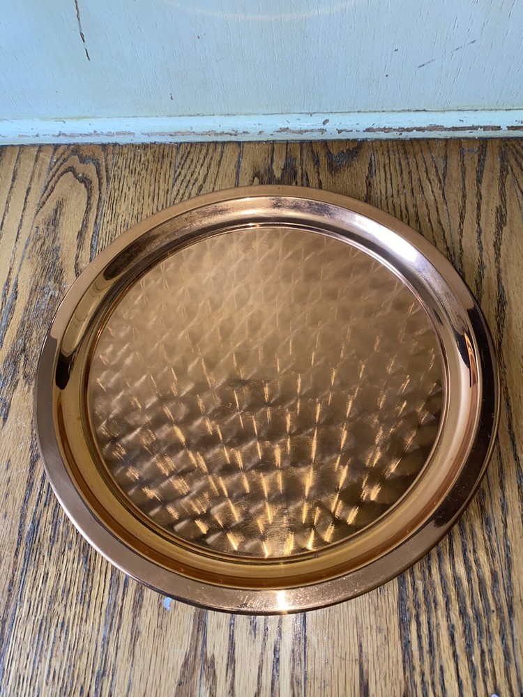 COPPER SERVING TRAY 12.25” VINTAGE COPPERCRAFT GUILD RARE