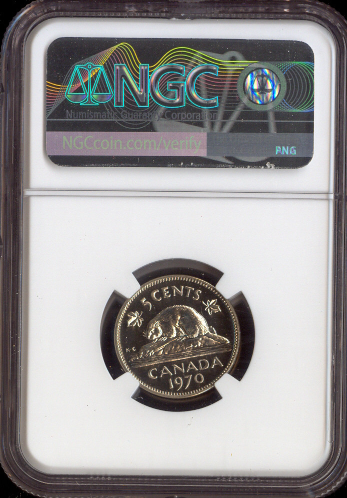 1970 Canada 5 Cents 5C NGC MS65 - Quality