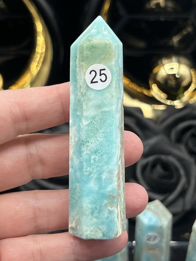 Natural Blue Aragonite 6-sided points Free ship & Gift