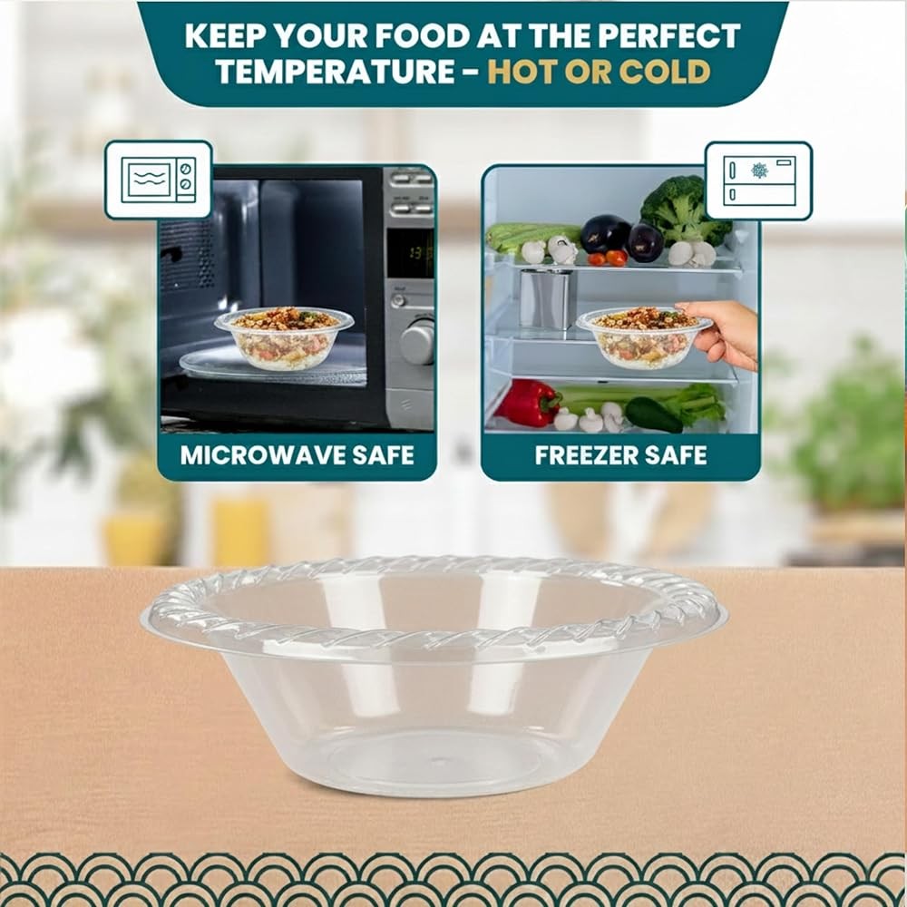 6 Inch Clear Plastic Plates - Heavy Duty Small Dert Plates -