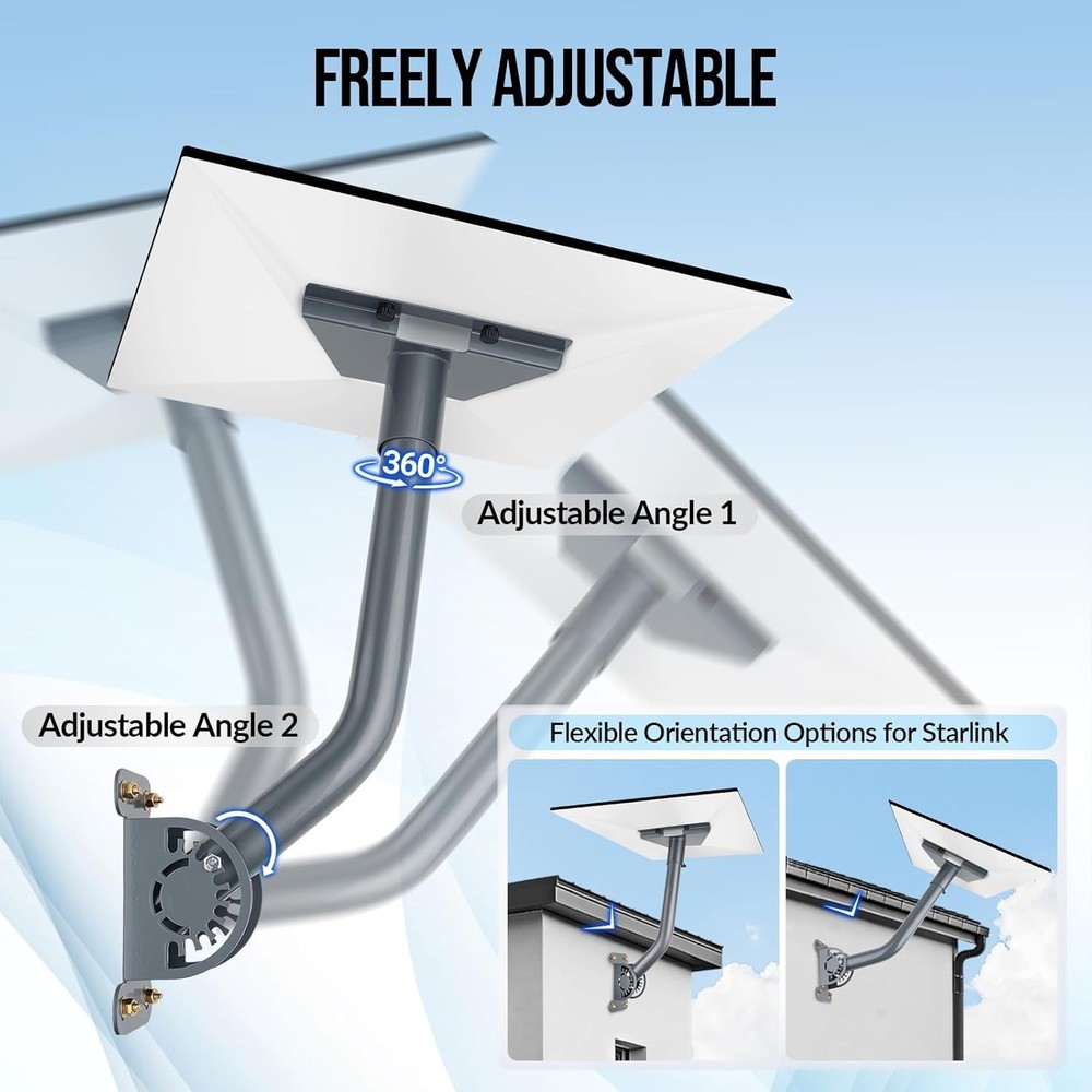 Starlink Mount,Adjustable Starlink Wall Mount Gen 3 with Telescoping Support A..
