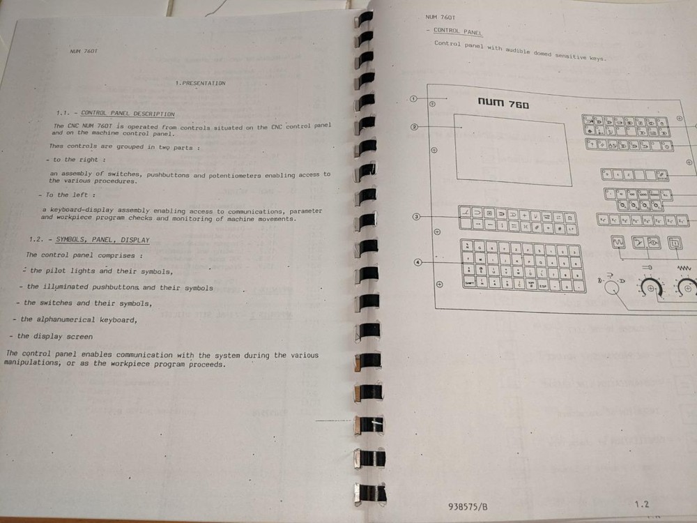 NUM CNC 760T Operator's Manual