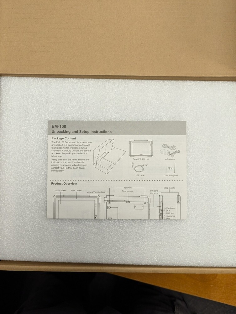 Partner Tech EM-100 10.1" Android Enterprise Tablet