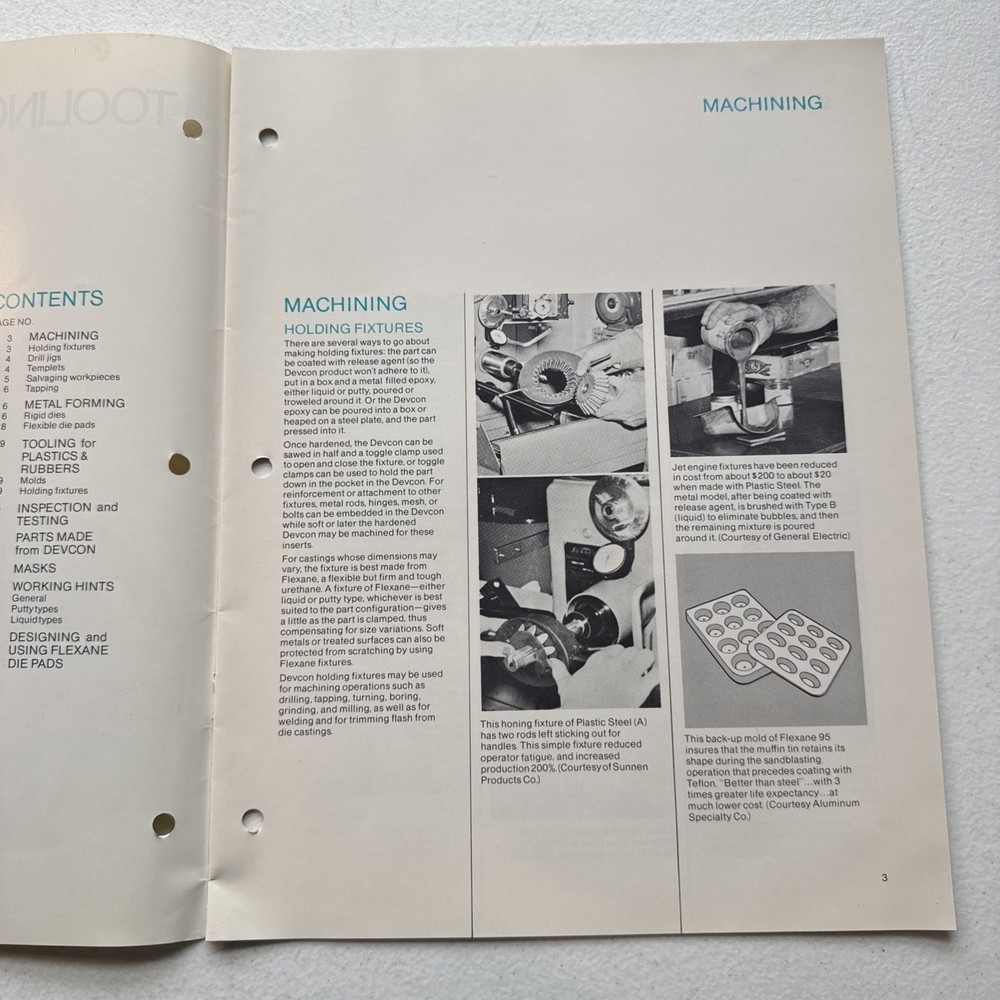 Devcon Corporation Danvers, Mass Tooling With Devcon Bulletin T-1 Catalog