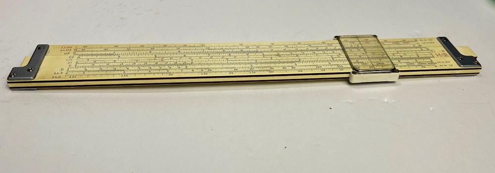 VINTAGE Slide Rule with Letter case