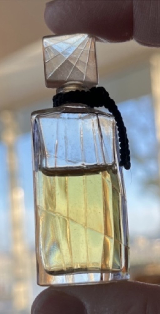 miniature perfume bottle half full - mystery scent no marks vanity decor