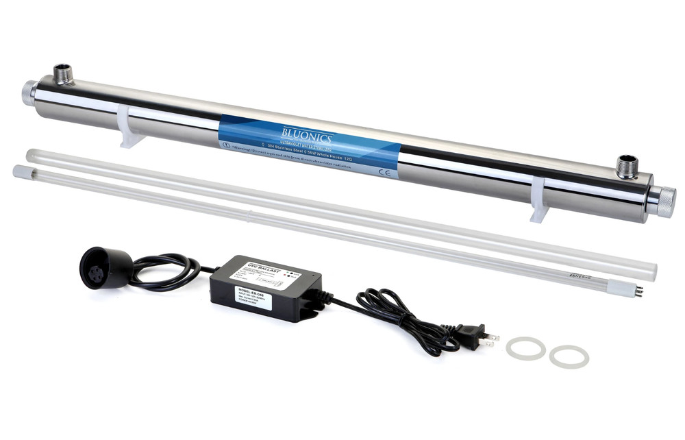 Ultraviolet Water Purifier 12GPM Whole House Filter + 2 Extra UV Bulbs