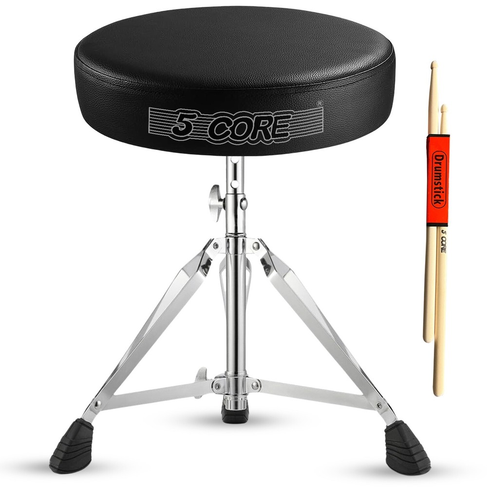 5 Core Drum Throne 3" Padded Comfortable Guitar Seat Adjustable Drumming Stools