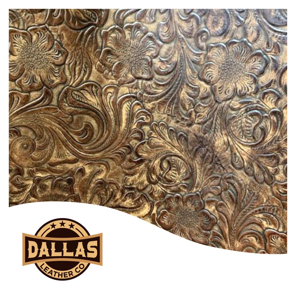 Embossed Leather Cuts | Wildflower Brown | Pre-Cut Sheets Select Size | DLCo