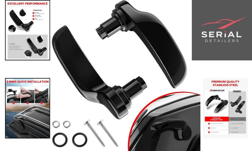 Gloss Black Saddlebag Latch Kit for Harley Davidson 2014-2024 Models - Durabl...