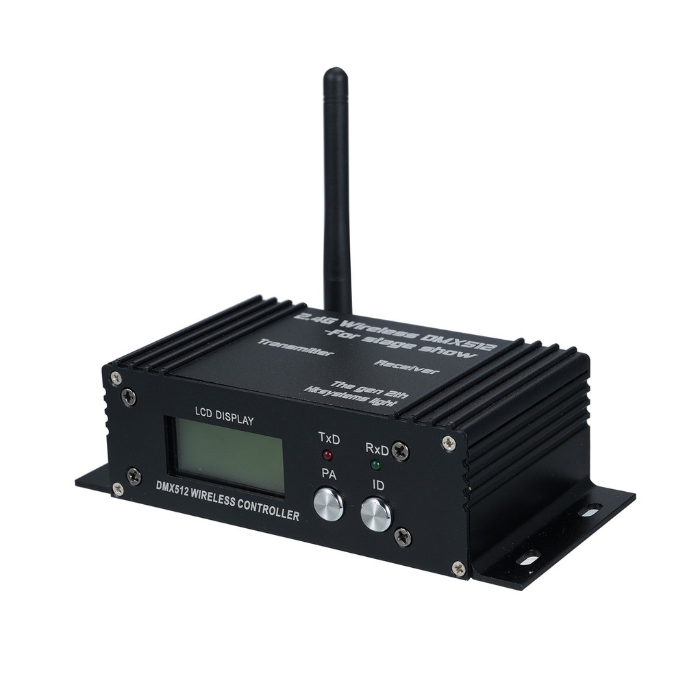 1-DMX 512 2.4G Wireless Controller Transmitter Receiver LCD Display Power