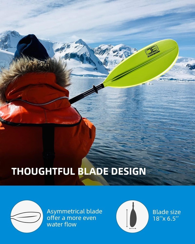 Lightweight Oar with Paddle Leash - Green