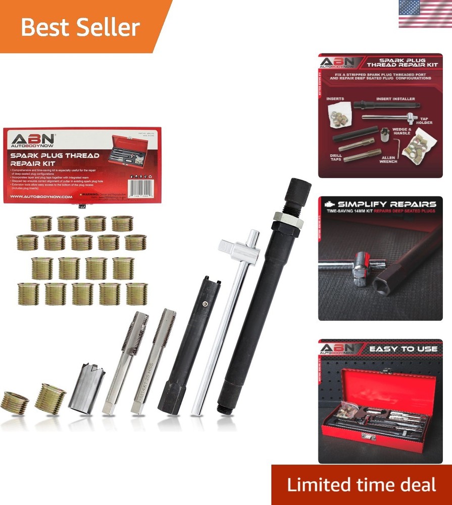 Complete 14mm Rethreading Tool Set for Spark Plug Thread Repair - Heavy Duty