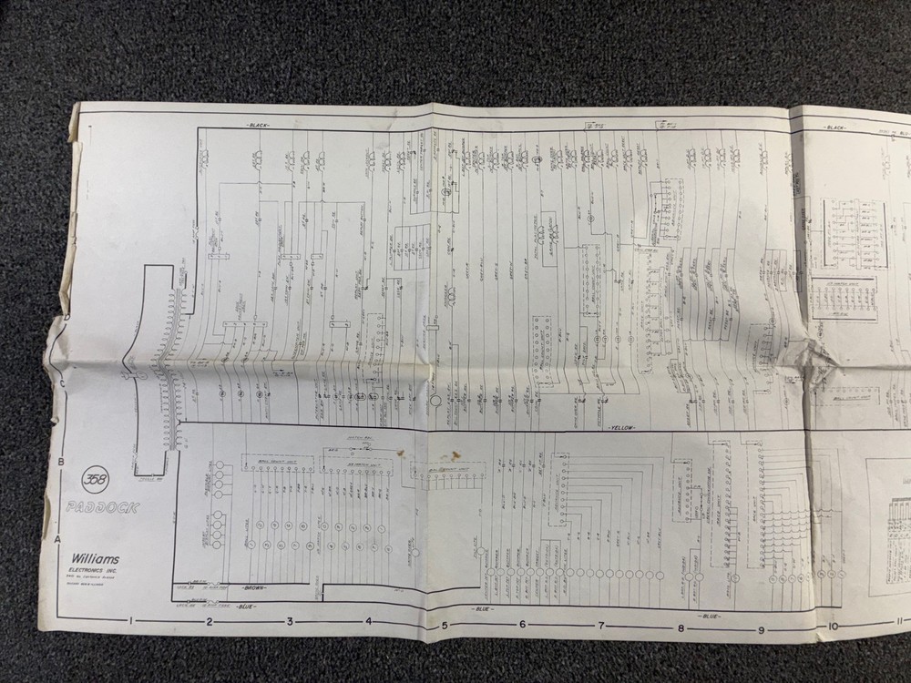 Williams Paddock Pinball Machine Game Manual Schematics ORIGINAL