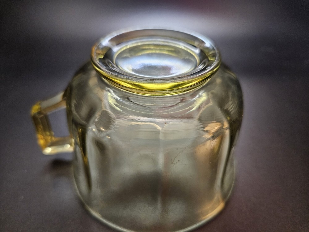 Octagon Amber Depression Elegant Glass Tea Cup