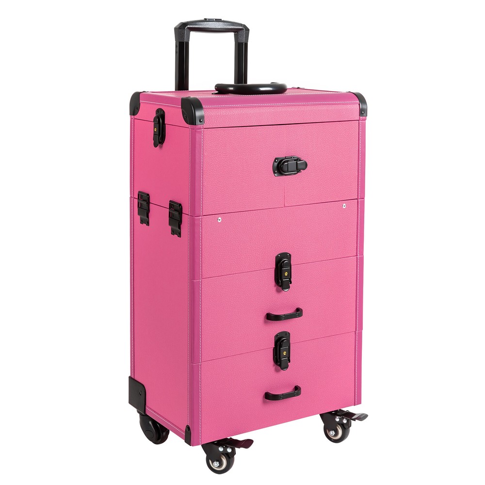 Professional Rolling Makeup Trolley Train Case Box Organizer Salon Cosmetic