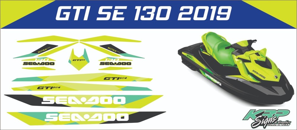 SEADOO GTI 130 SE 2019 Graphics / Decal / Sticker GREEN
