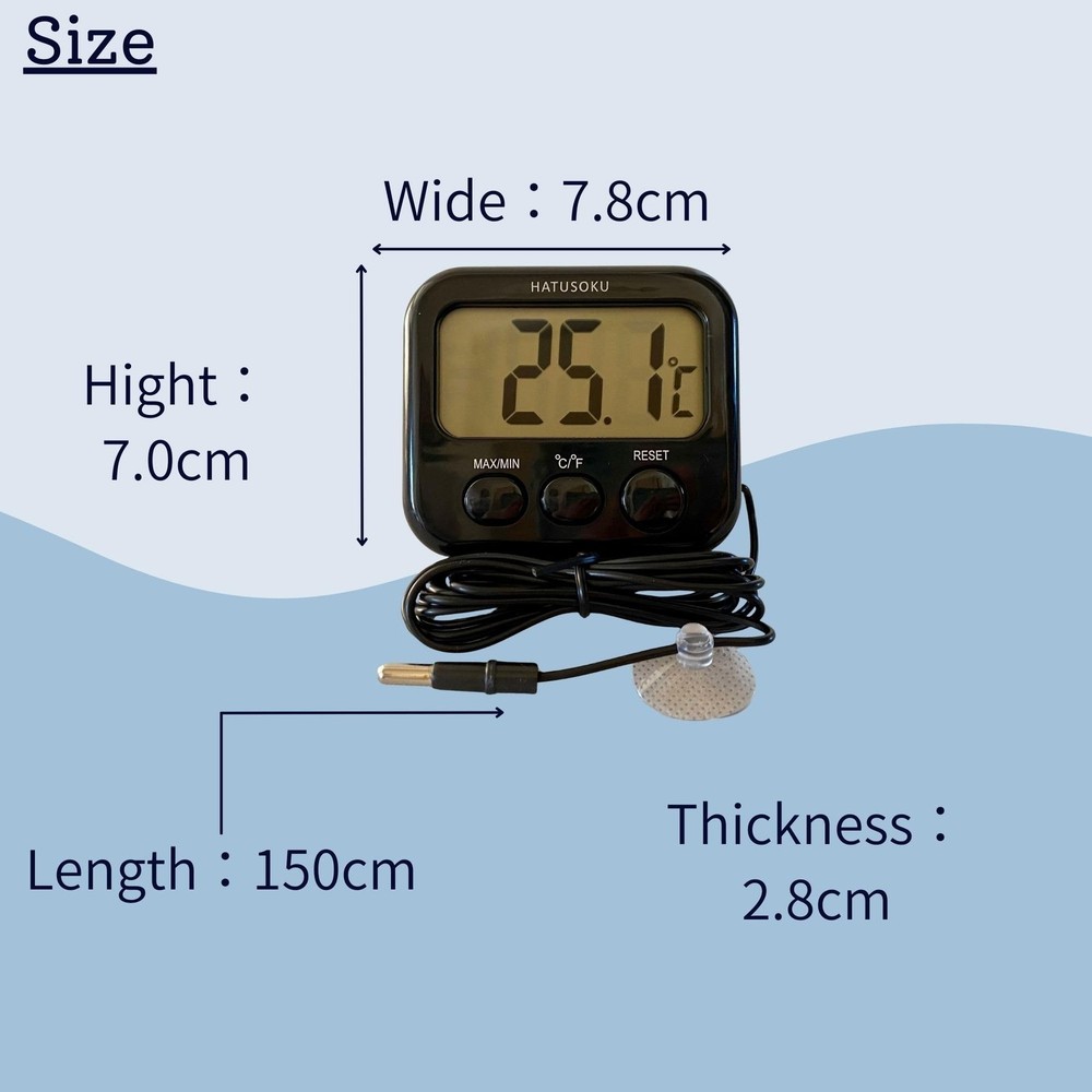 Digital Thermometer with External Sensor, Magnet, Suction Cup, Water Thermome...