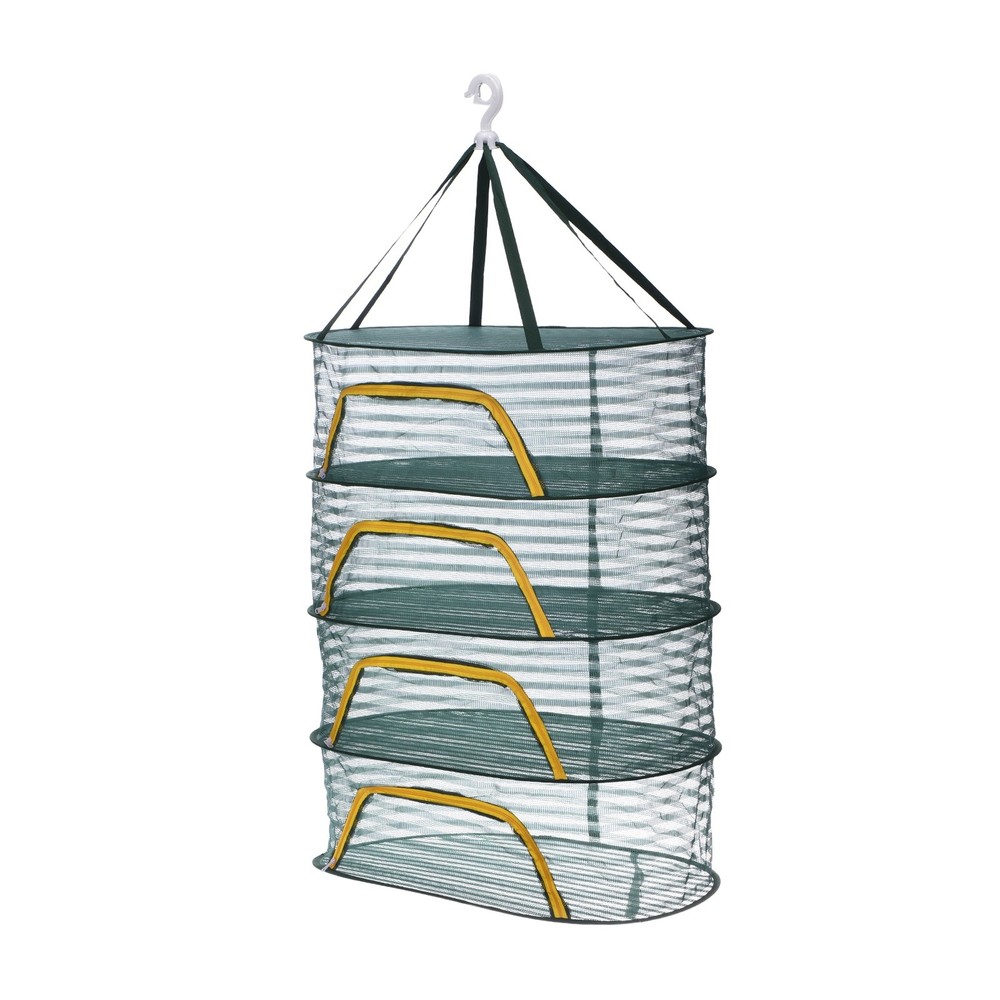 Herb Drying Rack, 24" 4-Layer Hanging Drying Mesh Net, Green