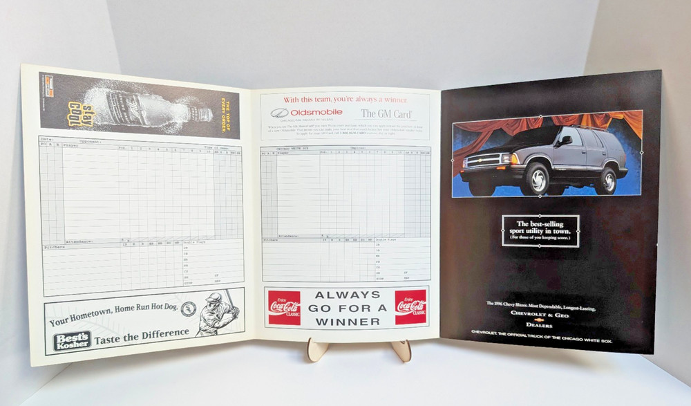 1996 MLB Chicago White Sox Scorecard
