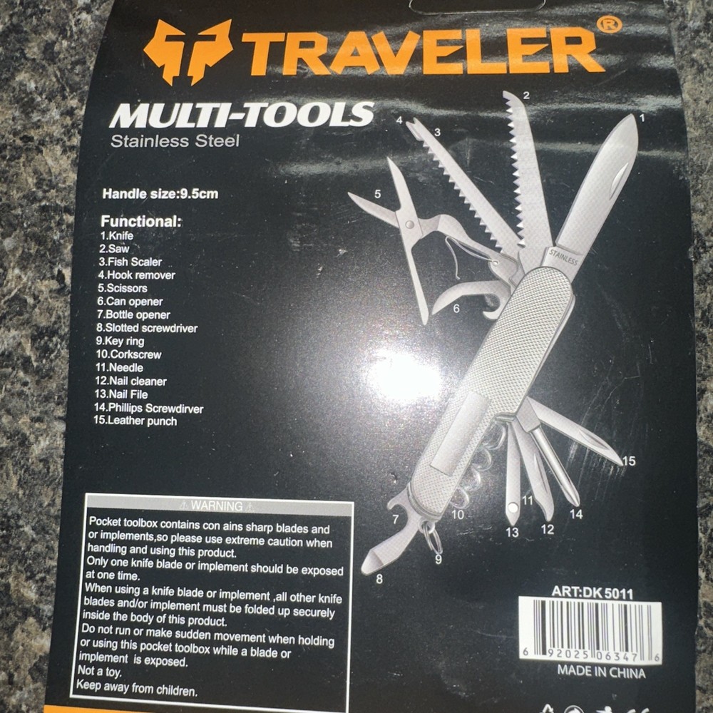 Pocket Style 15 Function Knife Multi Survival Tool