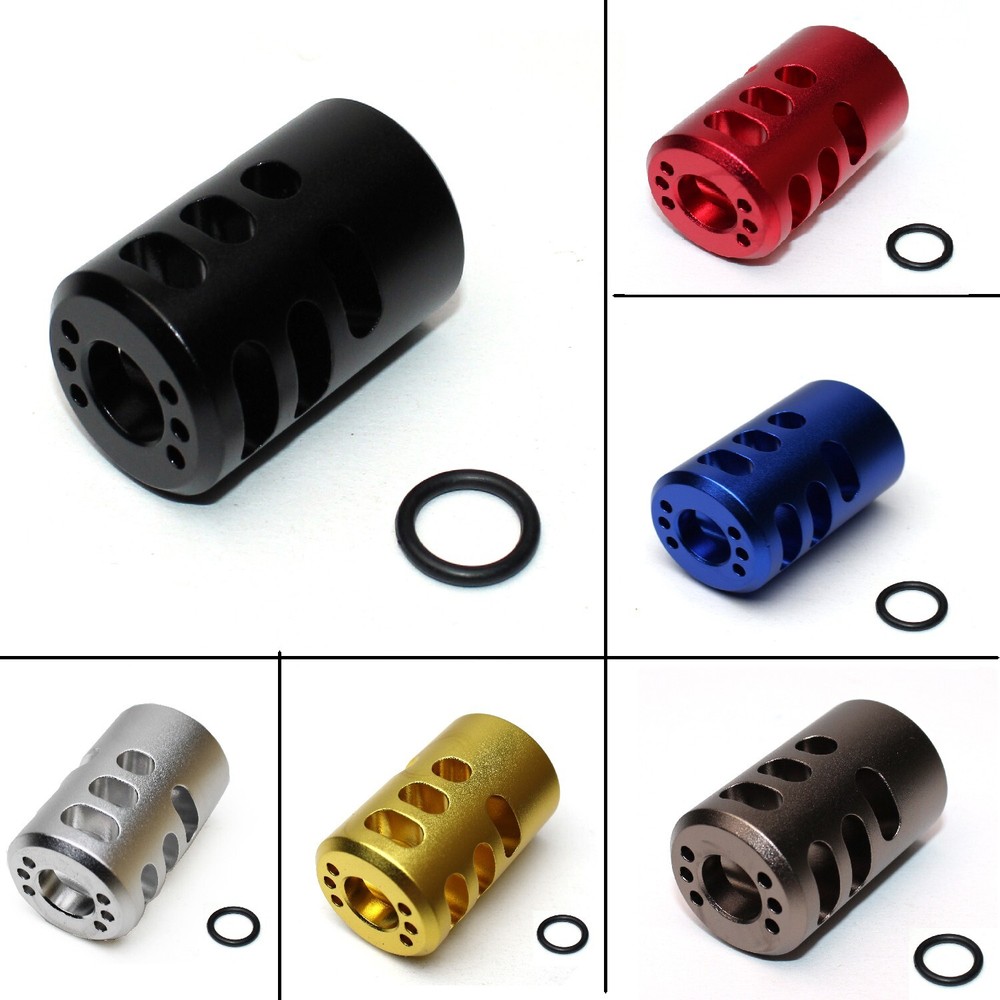 1/2x28 TPI Muzzle Brake Compensator For 9MM - Color Var