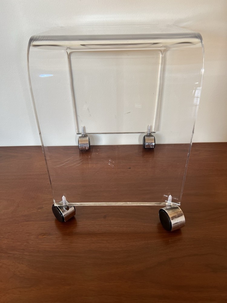 MID CENTURY MODERN WATERFALL LUCITE STOOL BENCH