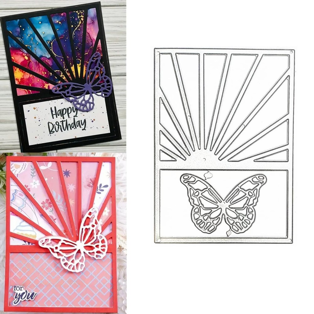 Rectangle Frame Metal Die Cuts, Butterfly and Line Rectangular Frame Cutting ...