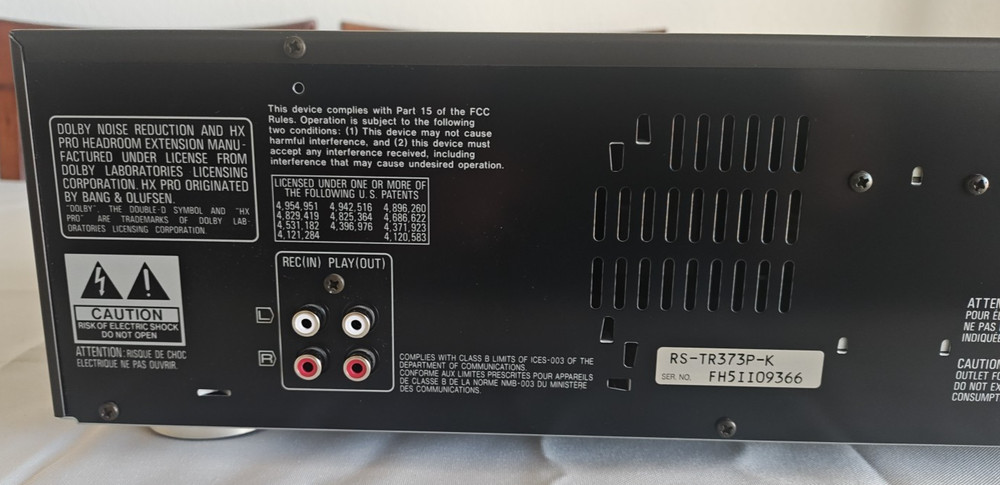 Technics RS-TR373 Dual Stereo Cassette Deck Recorder Works Auto Reverse FF/RR