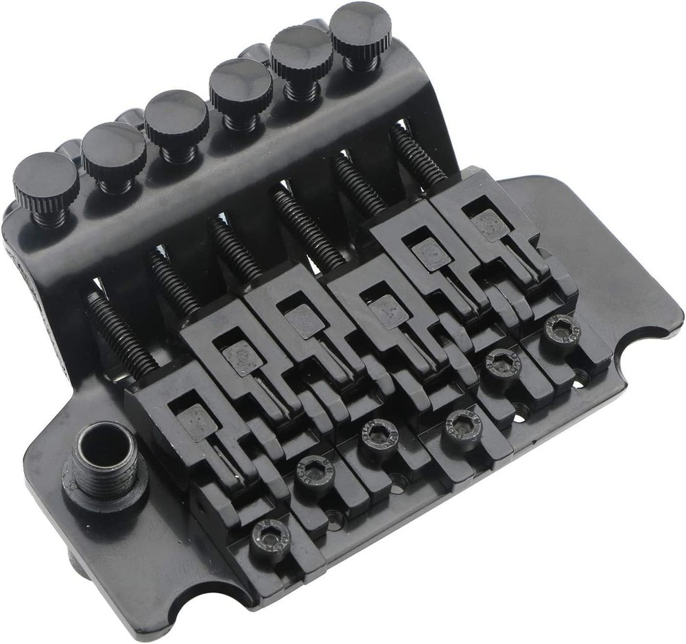 Durable Double Locking Tremolo Bridge in Black for Optimal Tuning Stability