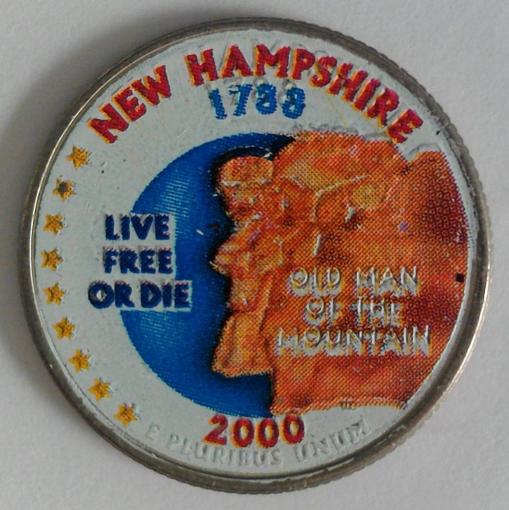 New Hampshire 2000 Colorized State Quarter
