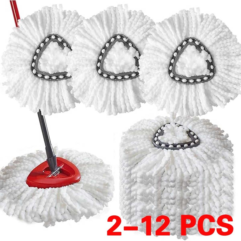 Easy Cleaning Spin Mop Refills Microfiber Mop Heads For O-Cedar Spin Mop White