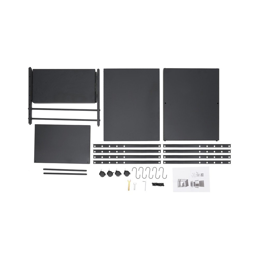 Computer Desk With Keyboard Tray Height Adjustable Rolling Presentation Table