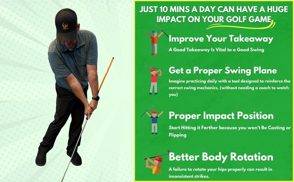 Anti-Flip Stick® Golf Swing Training Aid | Standard Grips Version