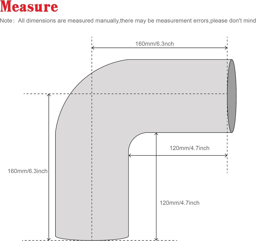 90 Degree Elbow Coupler Silicone Hose