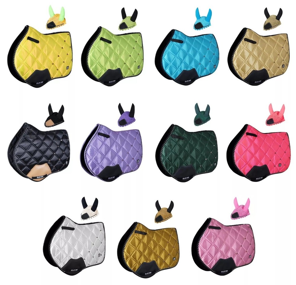 GallopGrip Crystal-Adorned Close Contact Saddle Pad Sets