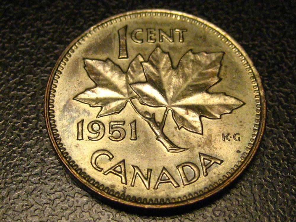 1951 Canadian Small Cent CHOICE BU