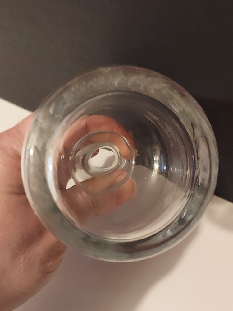 Etched Clear Glass Bottle Marked Murano