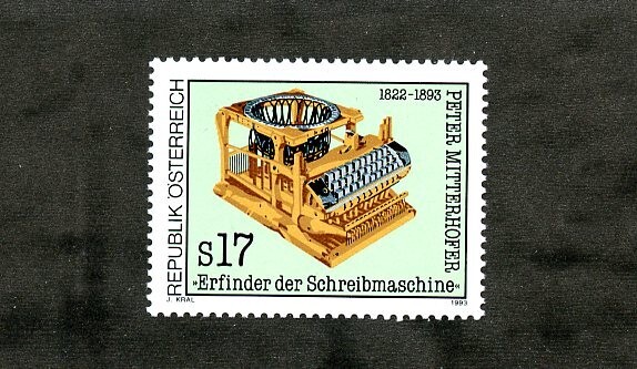 Austria Complete MNH VF Single #1591 Typewriter by Mitterhoffer Stamp