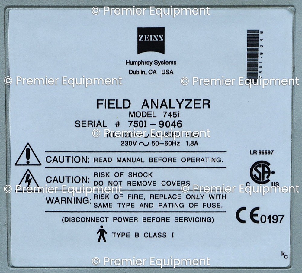 * ZEISS 745i HUMPHREY FIELD ANALYZER