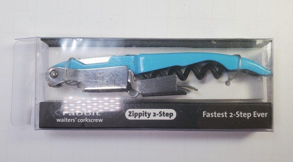 Rabbit Blue Zippity 2-Step Waiter's Corkscrew New & Unopened, Fastest 2-Step