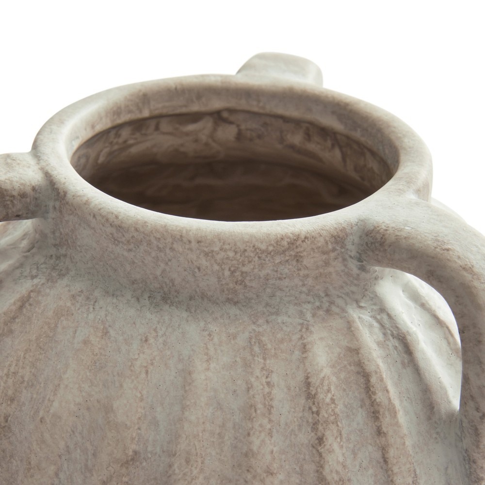 Better Homes & Gardens Three Handled Ceramic Vase, 10", Ivory