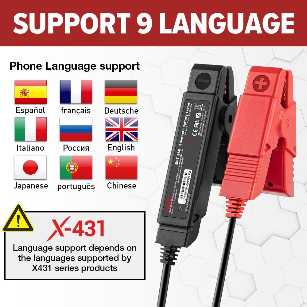 LAUNCH X431 BST360 Battery Tester Clip Analyzer Bluetooth 12V 2000CCA Voltage*……