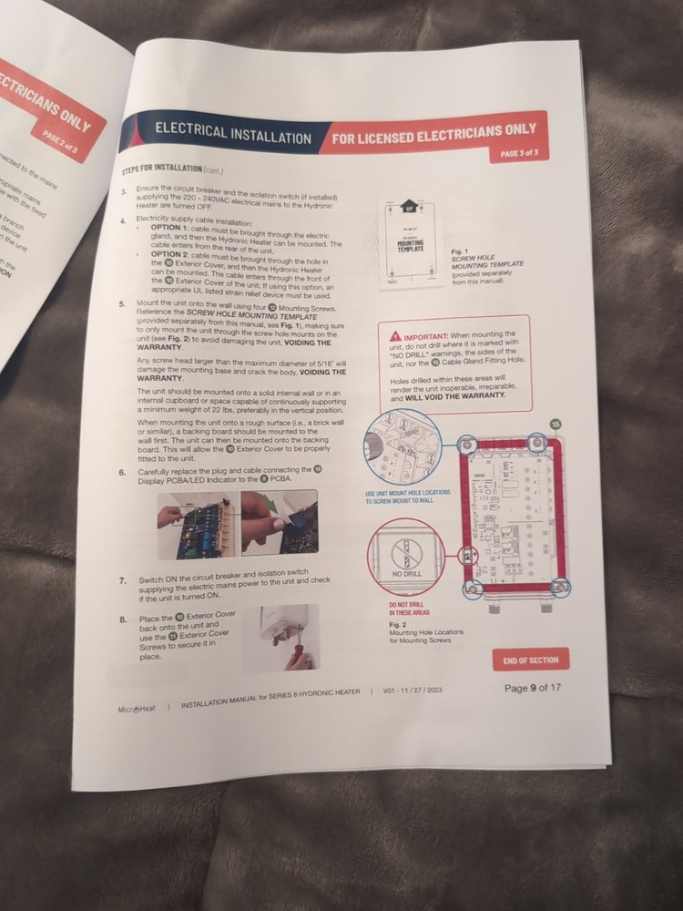 NEW JVIS USA MicroHeat 6-13 Electric Underfloor Hydronic Heater. 240V 1ph 60 HZ