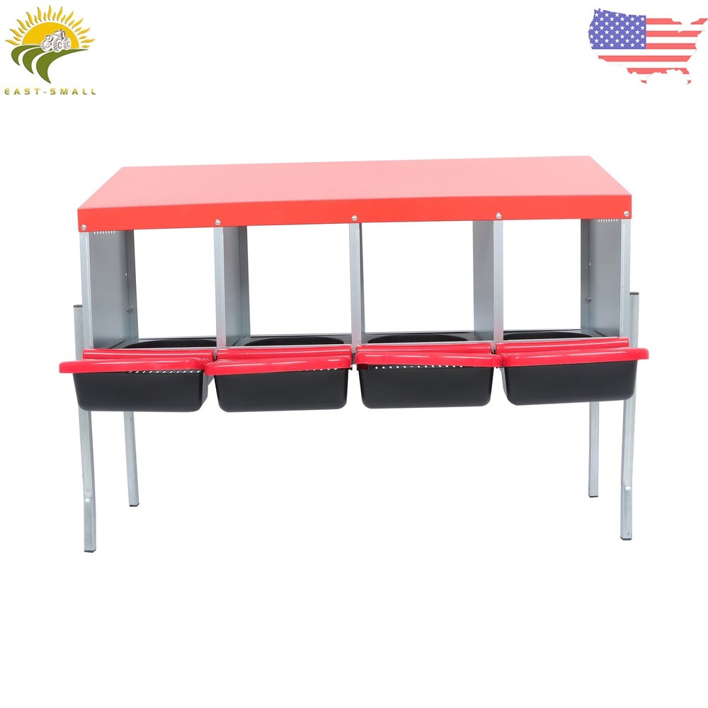 Roll Out Chicken Nesting Boxes 4 Hole For Laying Eggs Coop Compartment