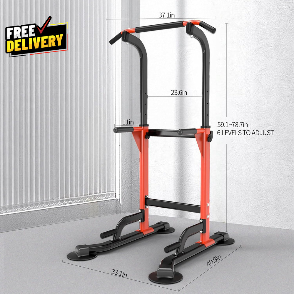 Dip Station Home Gym Strength Training Pull Ups Dip-Ups 330Lbs