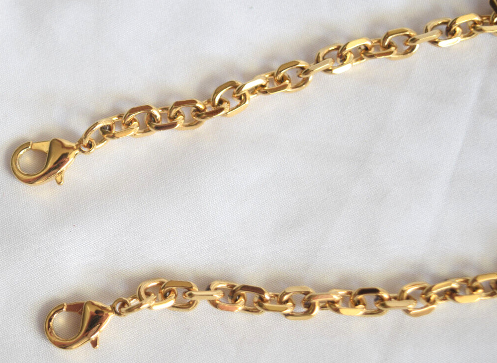 Gold Tone Chain With Hooks Shoulder Strap 19" X 0,25"