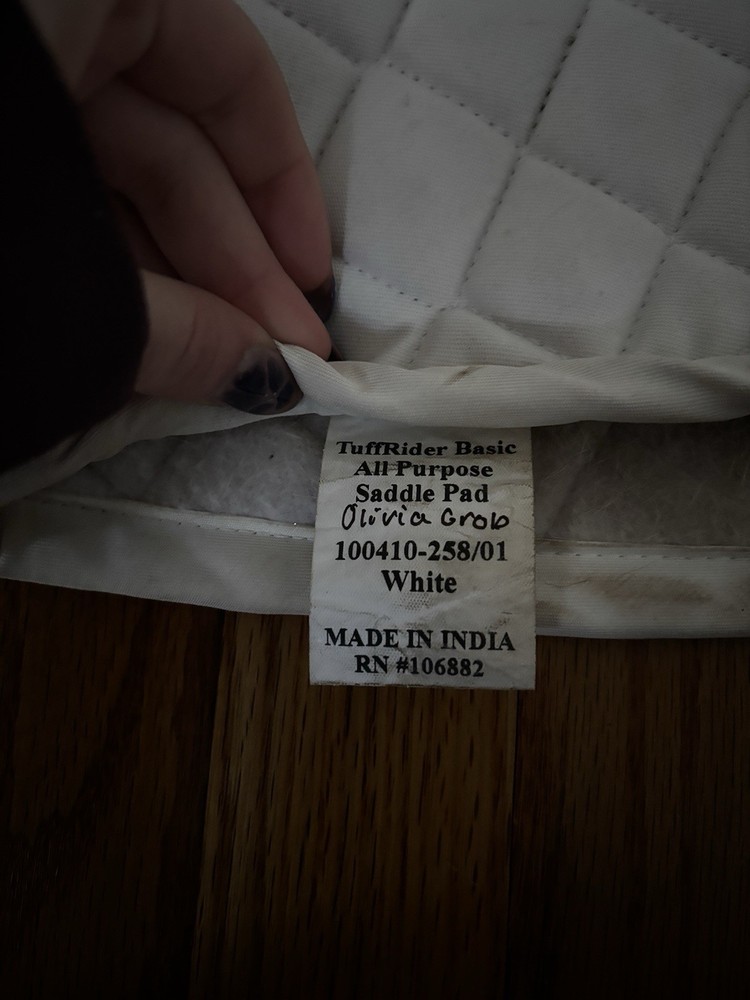 Tuff Rider White Basic Saddle Pad All Purpose Pad