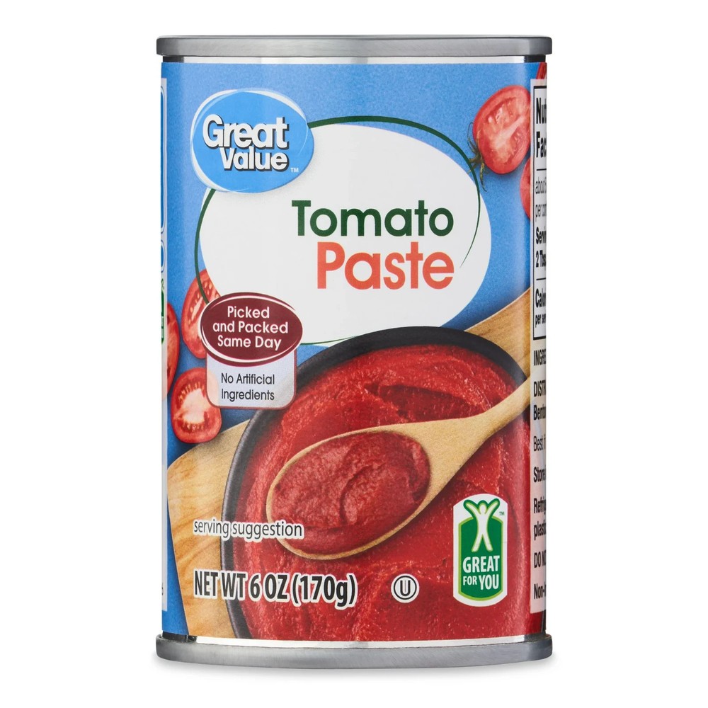 (6 pack) Great Value Tomato Paste, 6 oz