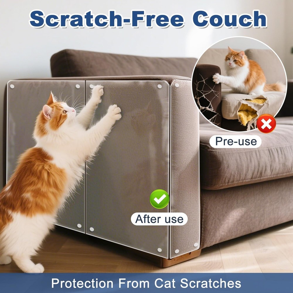 Cat Scratch Furniture Protector, 12-Pack Couch Protector from Cat Claws, Cat ...